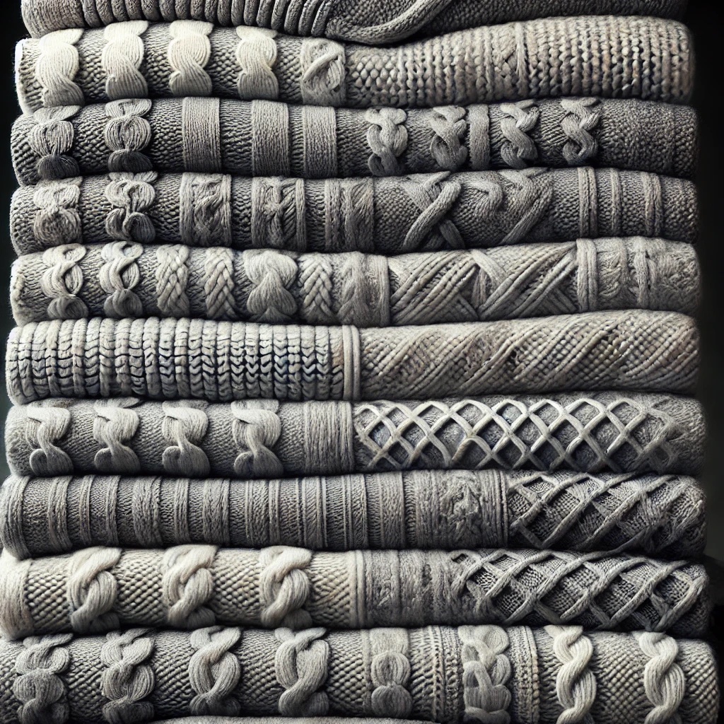 misto cashmere tessuti di misto cashmere impilati color grigio on diversi punti maglia