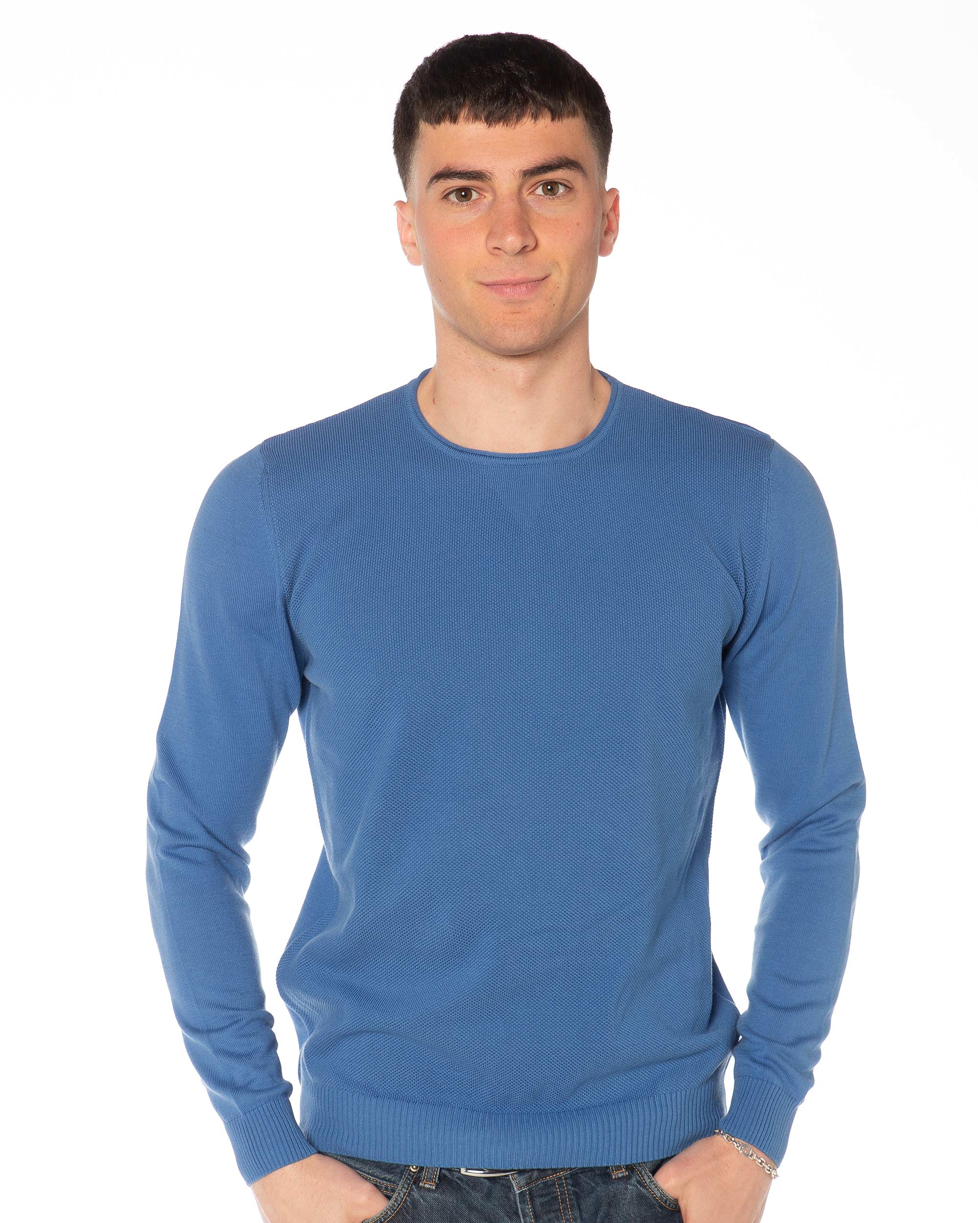 Paricollo E001U 100_ cotone Avio Fronte