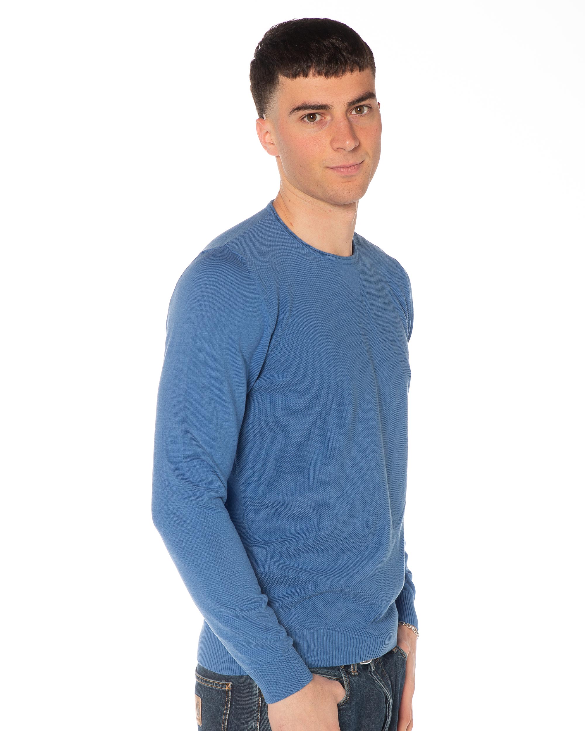 Paricollo E001U 100_ cotone Avio Lato