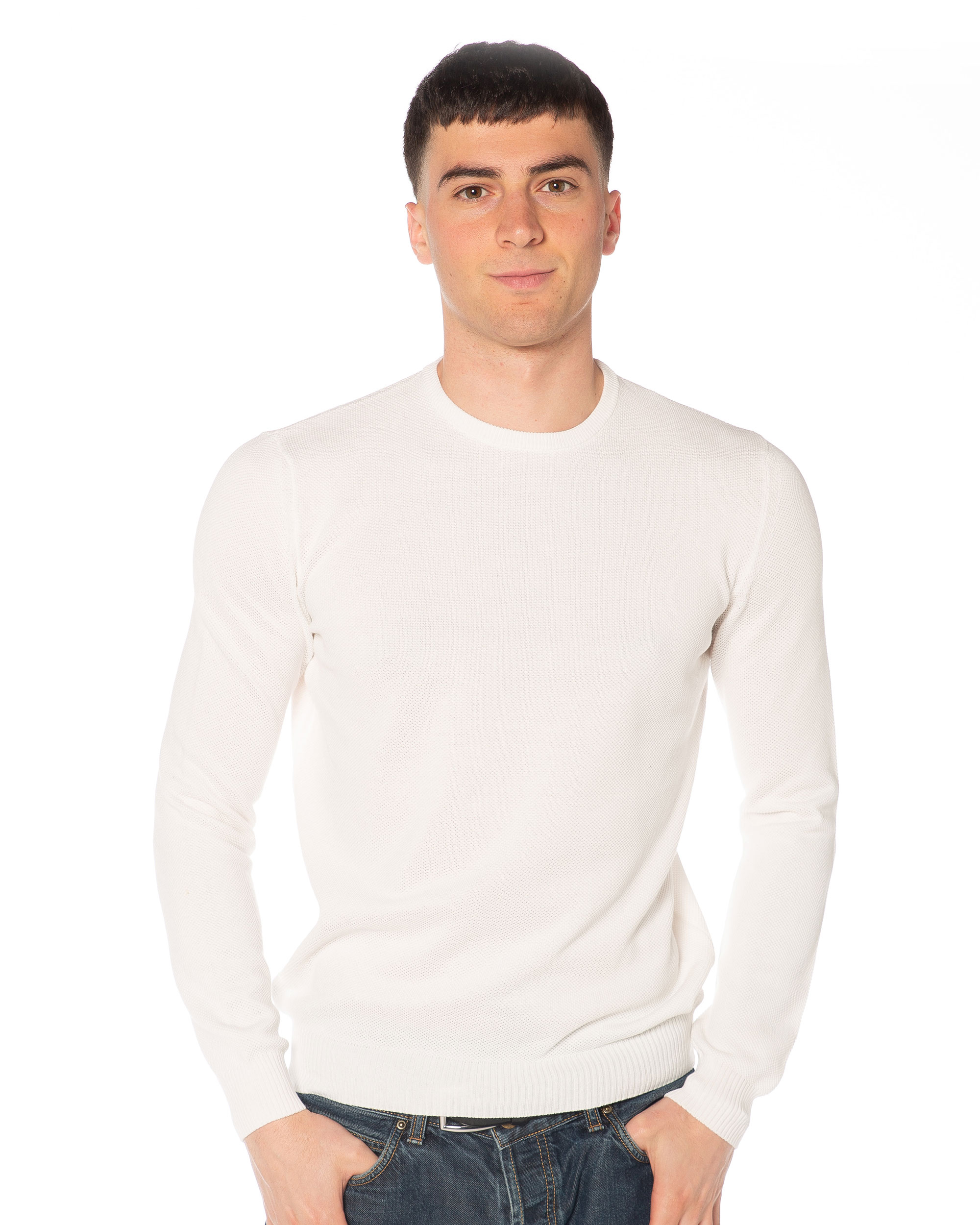 Paricollo E004U 100_ cotone Bianco Fronte