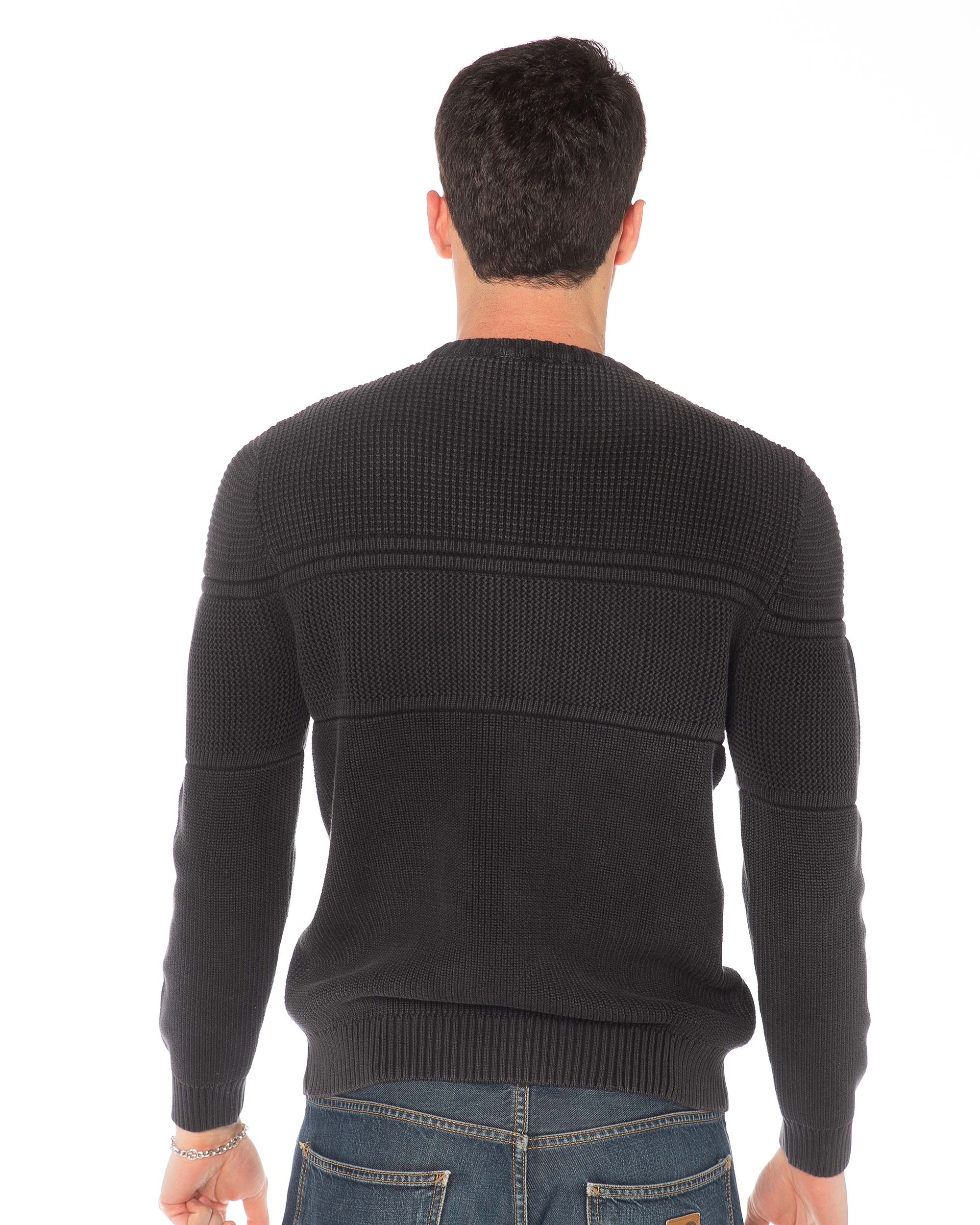 Paricollo E018U 100_ cotone Nero marmorizzato Retro