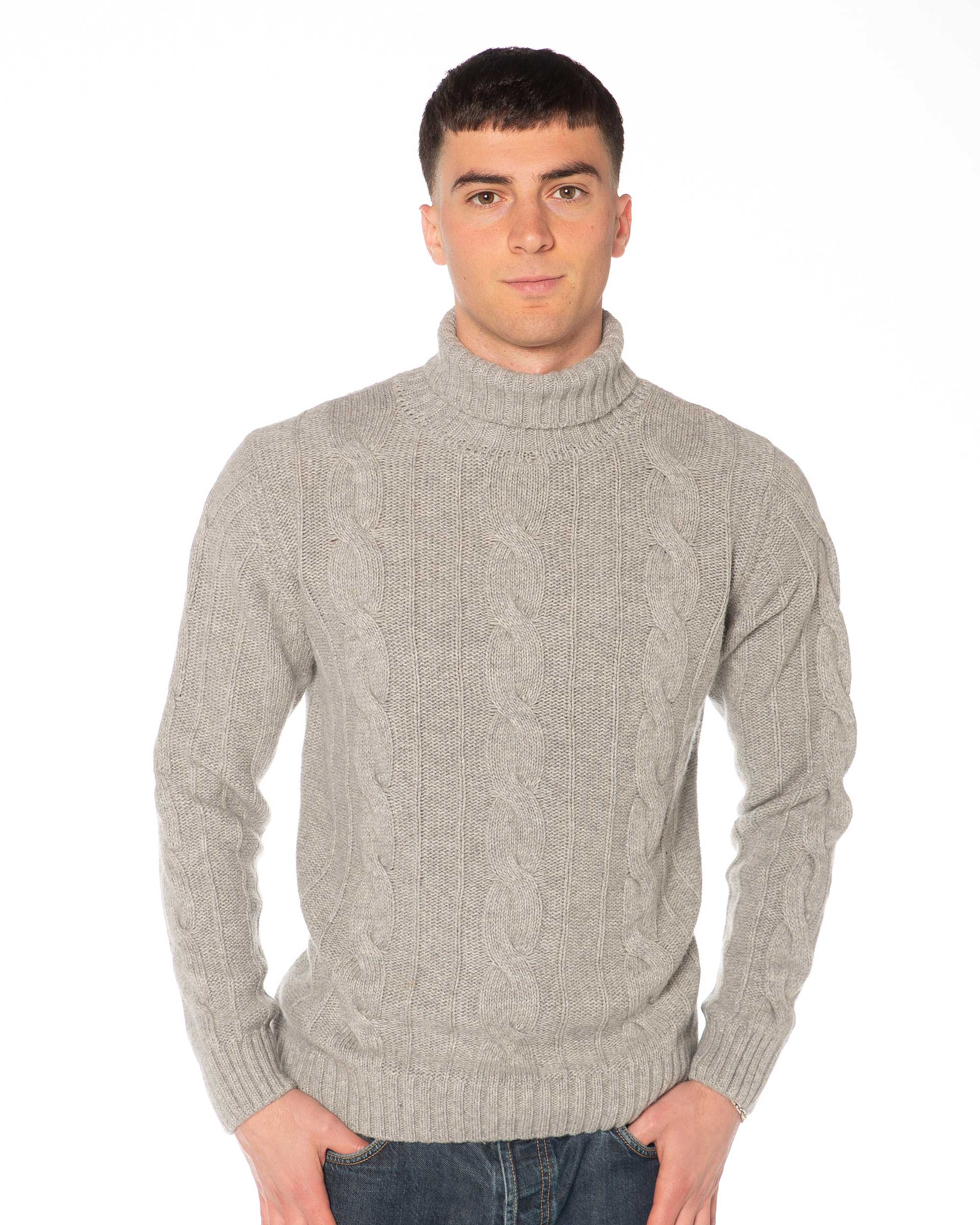 Dolcevita Treccione 2461 50 Cashmere Grigio Fronte