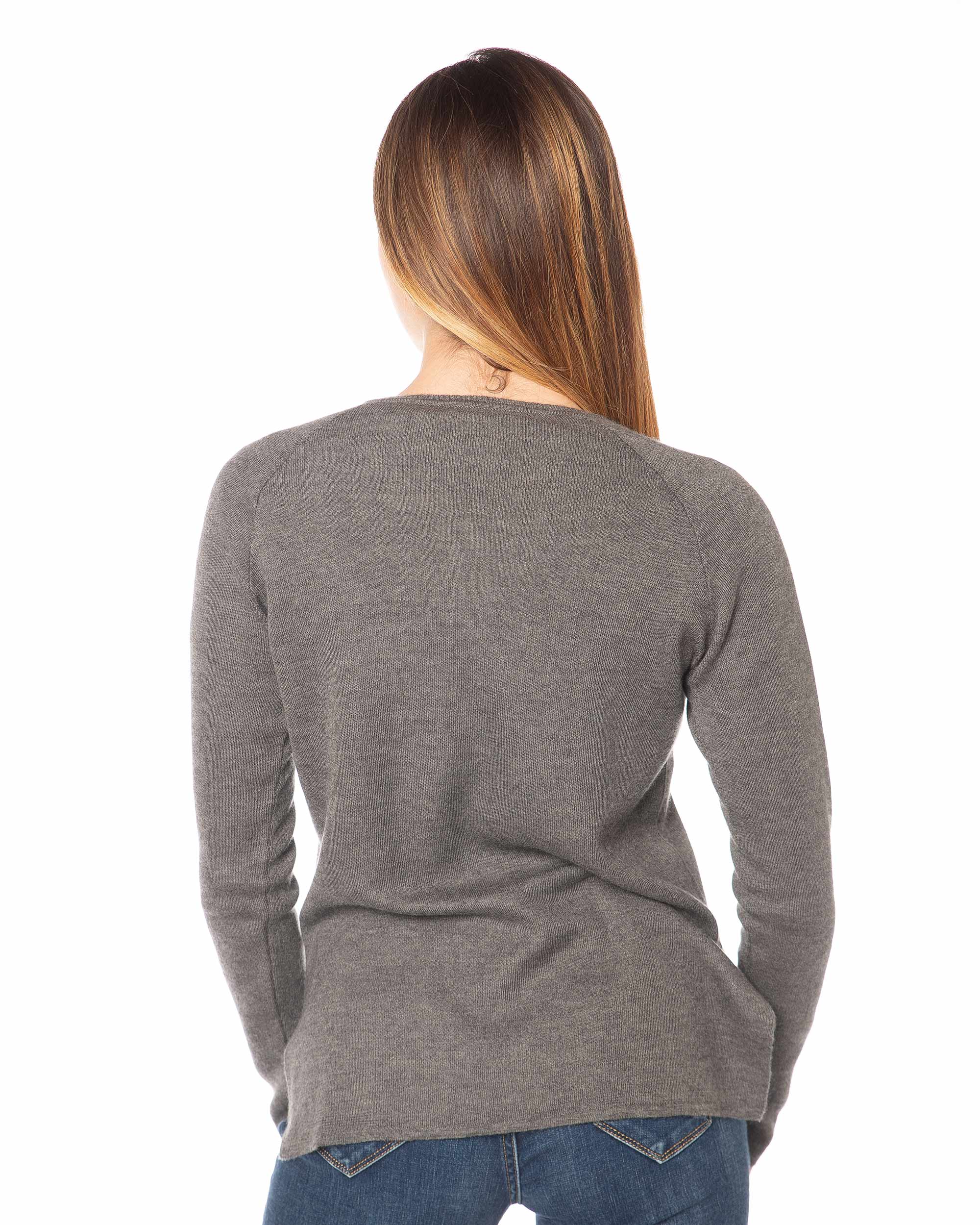 Giacca donna grigia in misto cashmere e seta Rinaldi Cashmere, retro del capo sofisticato