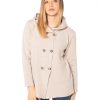 Giacca donna sale e pepe beige-panna Rinaldi Cashmere, vista frontale elegante made in Italy