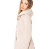 Giacca beige-panna Rinaldi Cashmere, profilo laterale in misto cashmere pregiato