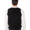Retro gilet nero uomo in pura lana, lavorazione fine e vestibilità regolare, firmato Rinaldi Cashmere.