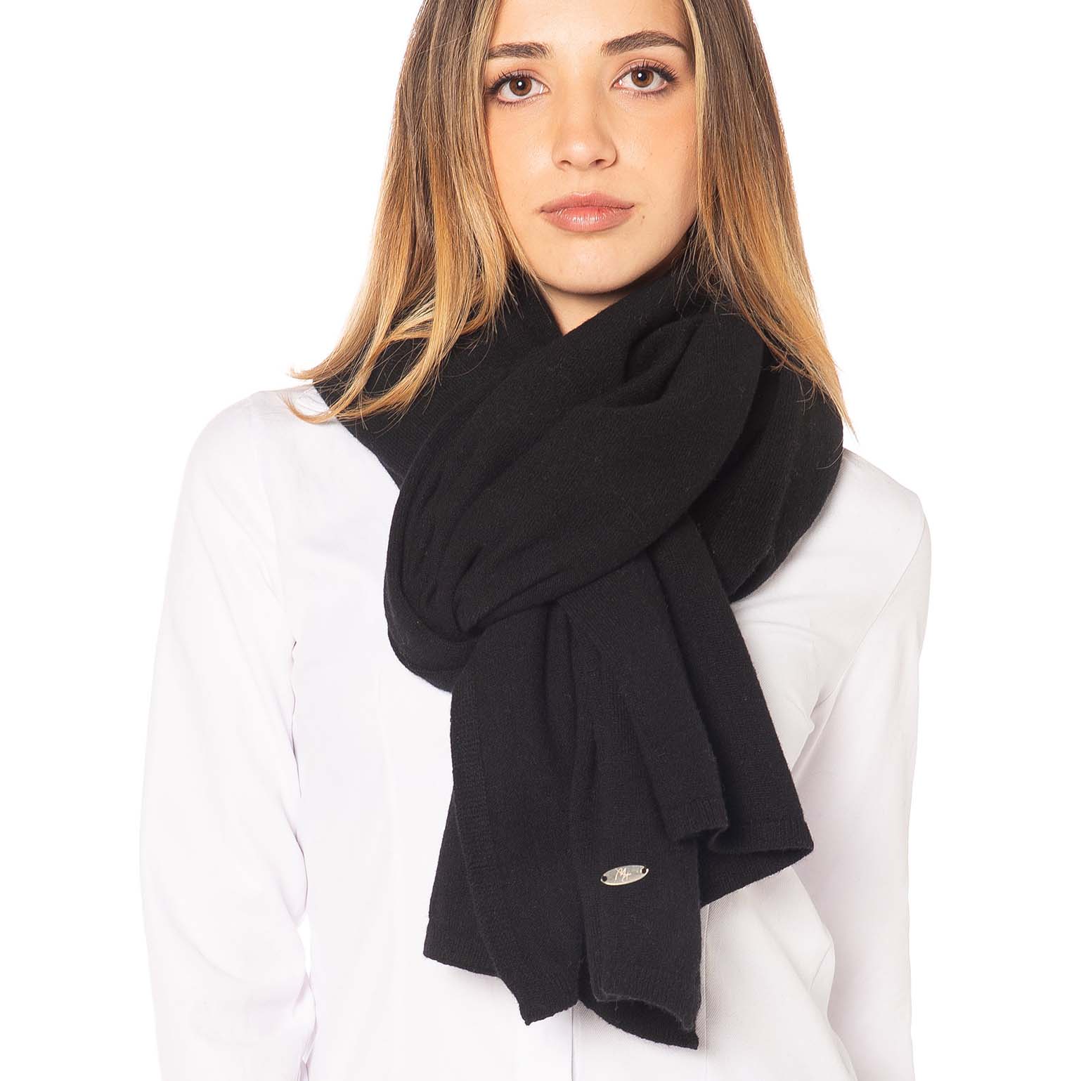 Stola 2422 10 Cashmere Nero Legata QUADRATA